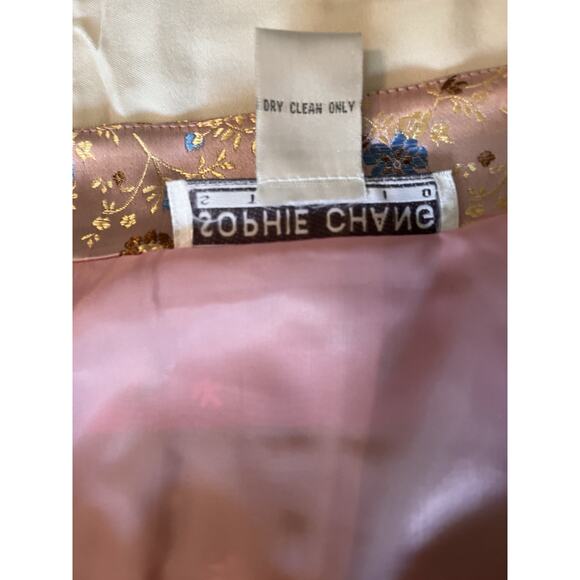 Sophie‎ Chang Sateen Pink Patchwork Lined Skirt Boho Country Women Sz M - Picture 7 of 11